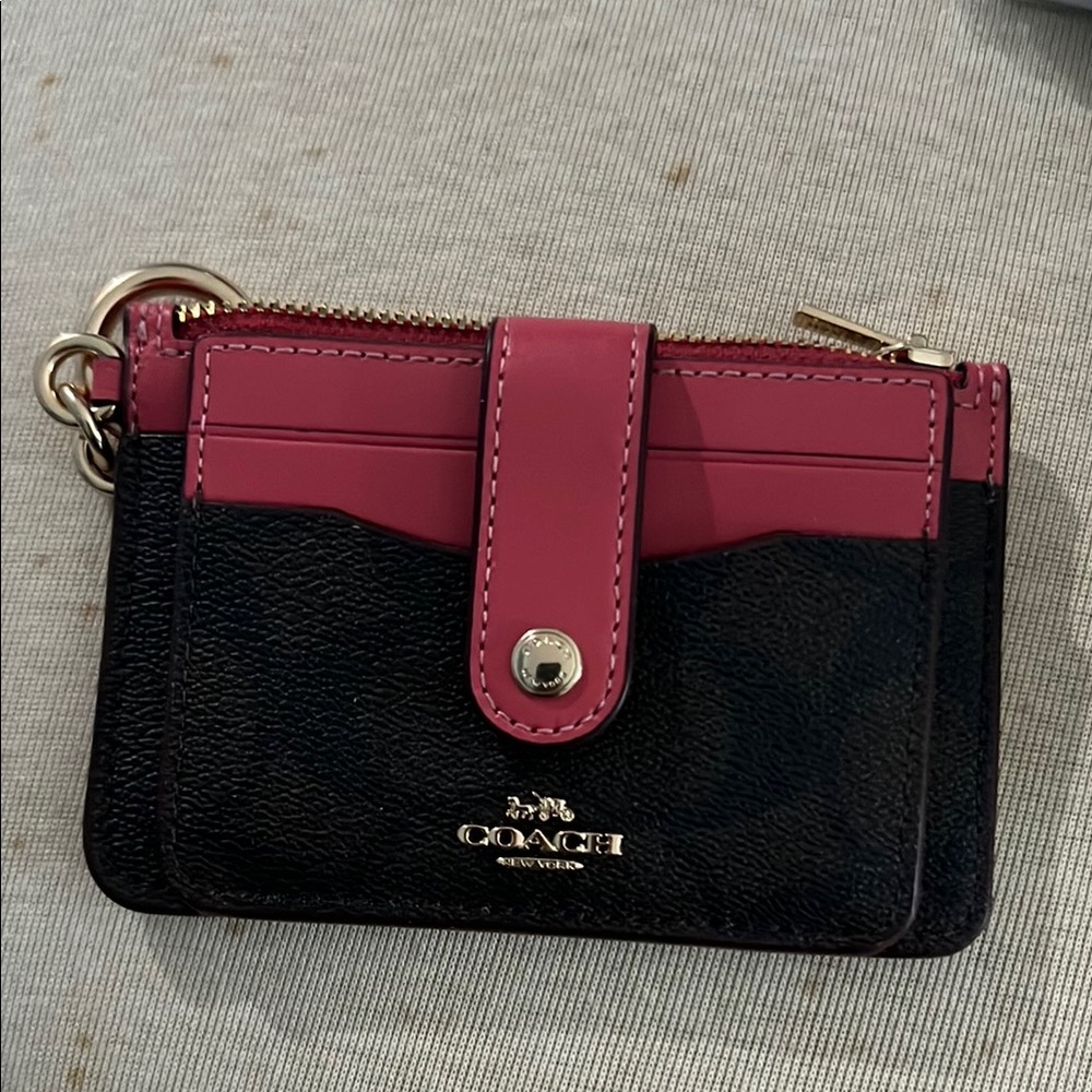 Coach Black and Pink Card Holder